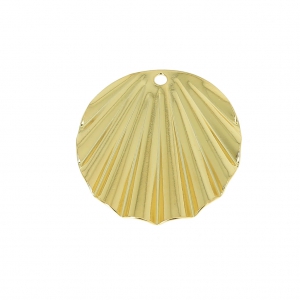 Shell pendant 20 mm for DIY jewelry creation - fine Gold plated x1