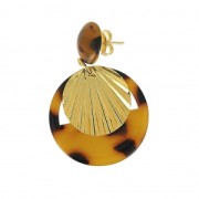 Shell pendant 20 mm- Gilded with satin-finish gold x1
