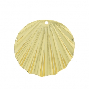 Shell pendant 25 mm for DIY jewelry creation - fine Gold plated x1