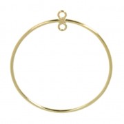 Gold-filled round spacer 2 loops 30 mm x1|raw }}