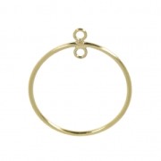 Gold-filled round spacer 2 loops 20 mm x1