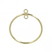Gold-filled round spacer 2 loops 20 mm x1