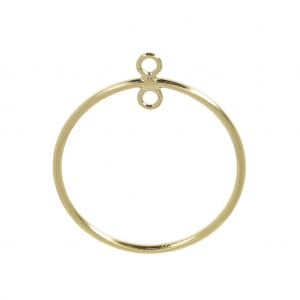 Gold-filled round spacer 2 loops 20 mm x1
