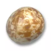 Fire Polished faceted round bead 16mm Opaque White Caramel