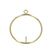 Gold-filled round pendant for a half-drilled bead x1|raw }}