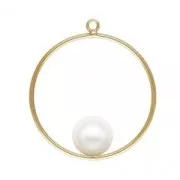 Gold-filled round pendant for a half-drilled bead x1