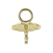 Gold-Filled pendant caps/holder for 8/10/12 mm half-drilled x1