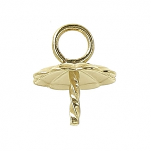 Gold-Filled pendant caps/holder for 8/10/12 mm half-drilled x1