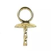 Gold-Filled pendant caps/holder for 6/8/10/12 mm half-drilled x1