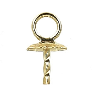 Gold-Filled pendant caps/holder for 6/8/10/12 mm half-drilled x1