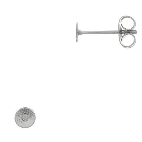 Stainless Steel flat pad earstuds 4 mm x2
