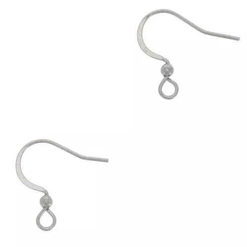 Stainless Steel ball earwires 15 mm 304 x2