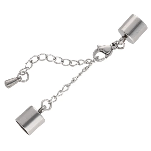 9 mm lobster clasp + 6 mm cord chain - 304L stainless steel x1