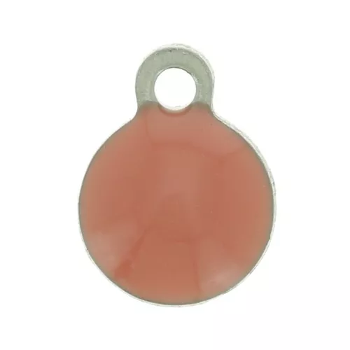 Stainless steel charm covered with epoxy resin 6 mm - Antique rose x5