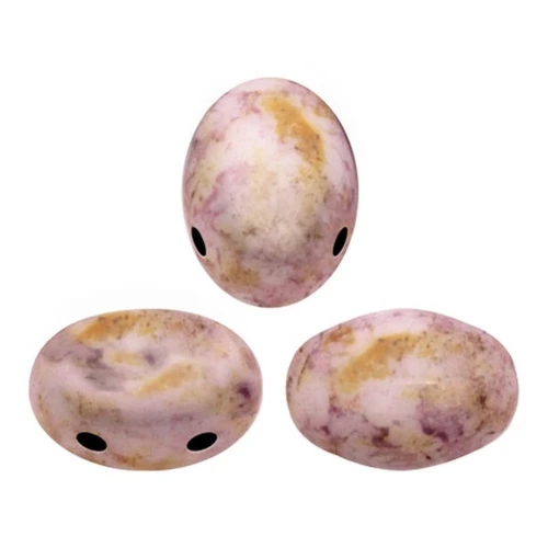 Glass beads Samos® by Puca® 5x7mm Opaque Mix Rose Gold Ceramic Look x10g
