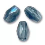 Faceted Olives 6x4 mm Montana Blue x25