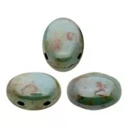 Glass beads Samos® by Puca® 5x7mm Vert Gris Marbré x10g