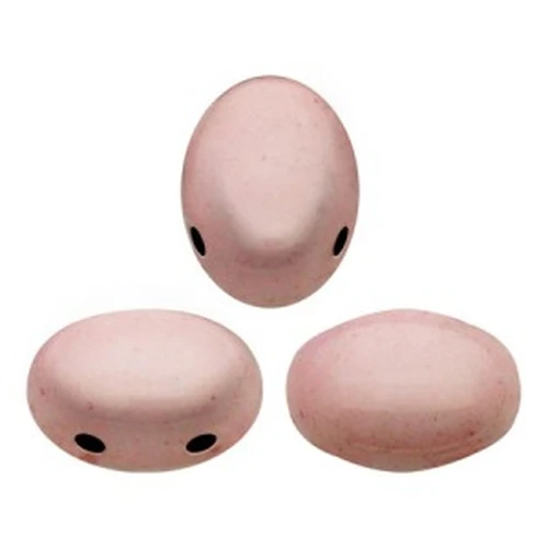 Glass beads Samos® by Puca® 5x7mm Opaque Light Rose Ceramic Look x10g