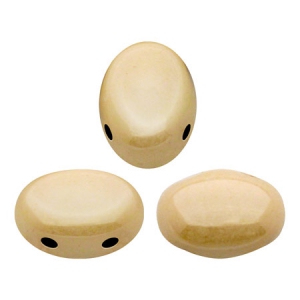 Glass beads Samos® by Puca® 5x7mm Opaque Beige Ceramic Look x10g