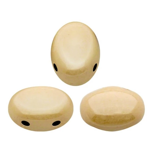 Glass beads Samos® by Puca® 5x7mm Opaque Beige Ceramic Look x10g
