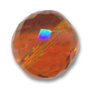 Fire Polished faceted round bead 16mm Topaz x1