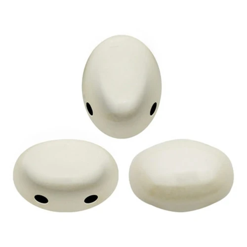 Glass beads Samos® by Puca® 5x7mm Opaque White Ceramic Look x10g