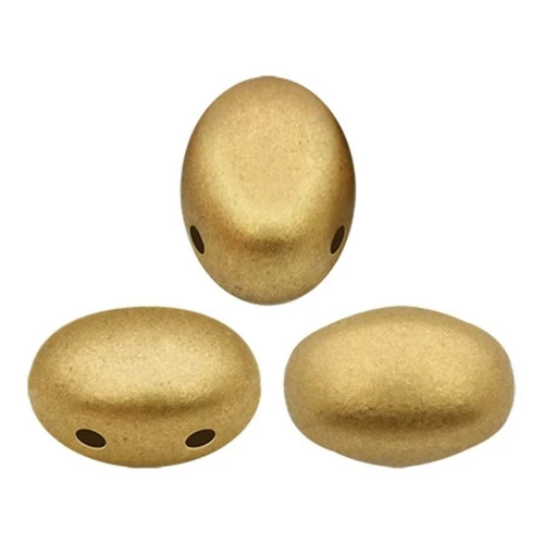 Glass beads Samos® by Puca® 5x7mm Gold Mat x10g