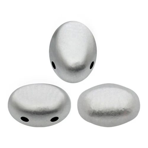Glass beads Samos® by Puca® 5x7mm Silver Mat x10g