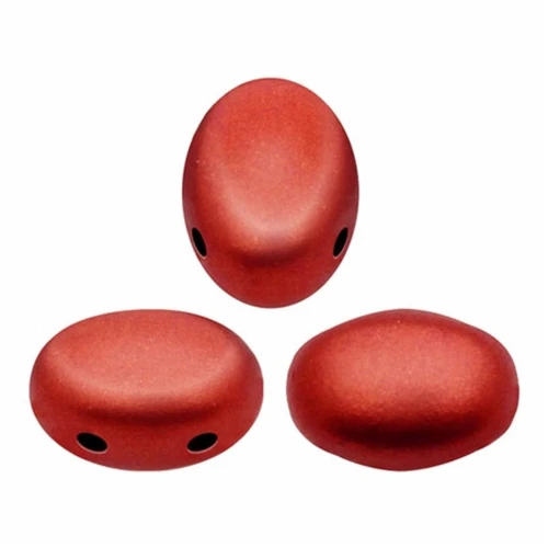 Glass beads Samos® by Puca® 5x7mm Red Metallic Mat x10g