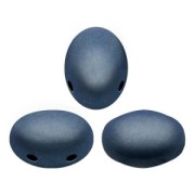 Glass beads Samos® by Puca® 5x7mm Dark Blue Metallic Mat x10g
