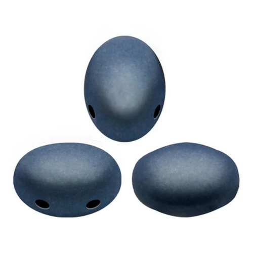 Glass beads Samos® by Puca® 5x7mm Dark Blue Metallic Mat x10g