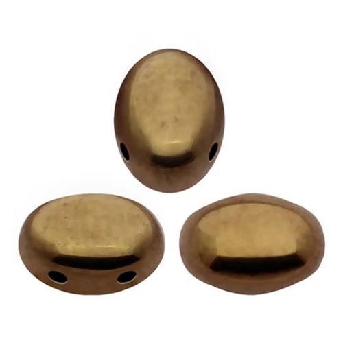 Glass beads Samos® by Puca® 5x7mm Dark Gold Bronze x10g