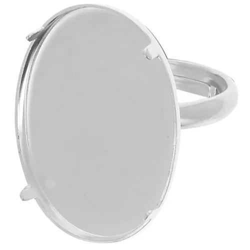 925 Sterling Silver Ring with 25x18mm setting x1