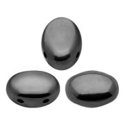 Glass beads Samos® by Puca® 5x7mm Jet Hematite x10g|raw }}