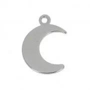 Stainless steel Half-moon charm 16x11 mm x1