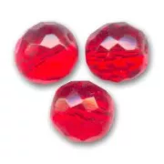 Fire Polished faceted round beads 12mm Light Siam x5