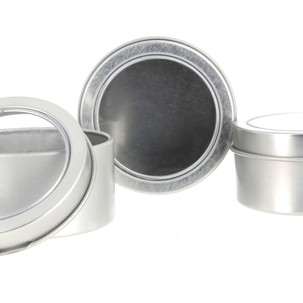 Metal storage boxes with a clear lid for your DIY accessories 60 mm x3