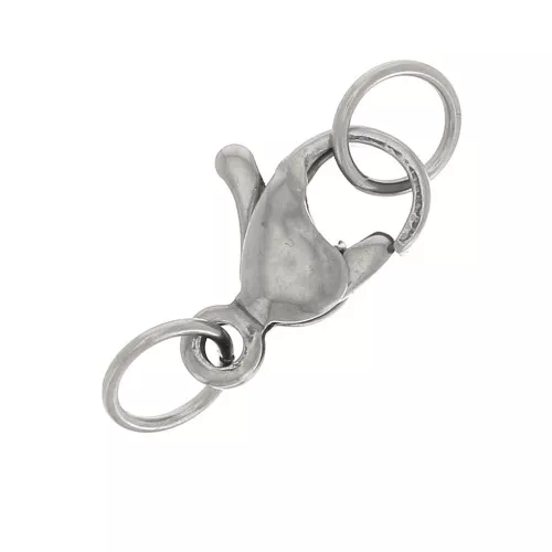 11 mm Stainless steel Lobster claw clasp with open jump rings 11 mm x1