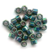 Miyuki Delica 11/0 Hex Cut DBC0027 - Dark Green Iris Metallic x8g