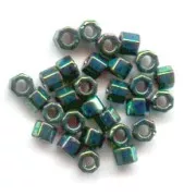 Miyuki Delica 11/0 Hex Cut DBC0027 - Dark Green Iris Metallic x8g