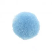 Round synthetic pompom 10 mm Blue x1