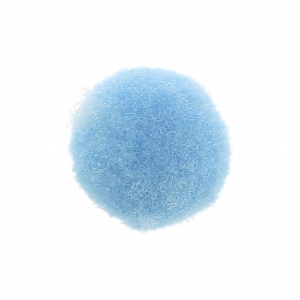 Round synthetic pompom 10 mm Blue x1