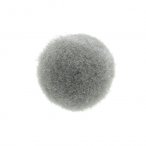 Round synthetic pompom 10 mm Grey x1