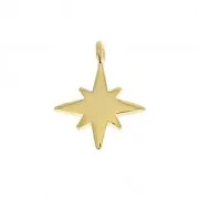 Compass rose charm 13.5mm Gold Tone x1