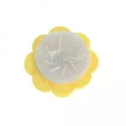Sew-on sequin flower 20 mm Yellow x1