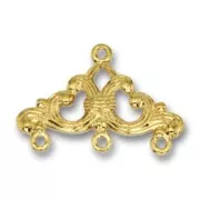 3 strands triangled spacer 16x25mm  Gold tone x4