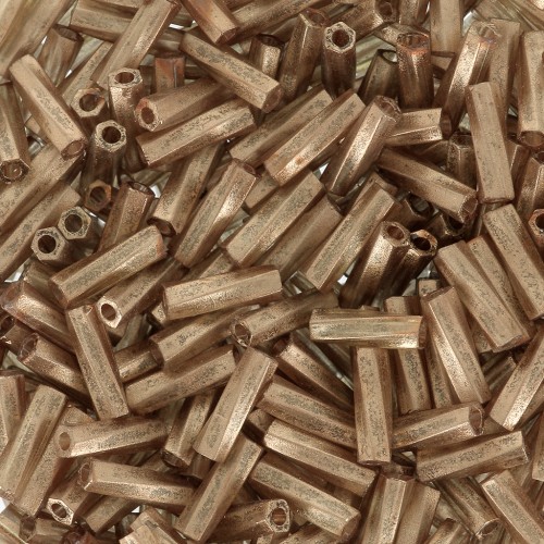 Bugles Twist Miyuki 6 mm TW-1265- Tr Chartreuse Gold Antique Mat x10g