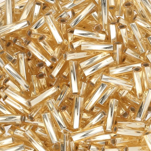 Bugles Twist Miyuki 6 mm TW-0003 - Gold Silver Lined x10g