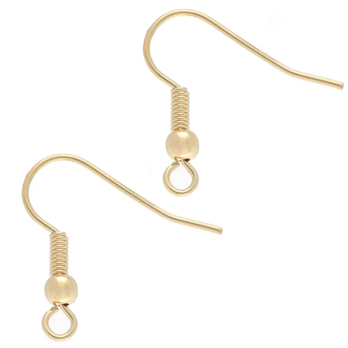 Ball ear hooks 18.5 mm - Gold-plated 3 microns x2