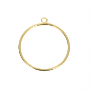 Mounting and weaving ring for jewelry creation 29x26 mm 3 microns gold plated x1